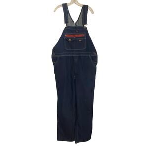 Dickies Denim Bib Overalls L Regular Blue Workwear Carpenter Pockets Heavy‎ Duty